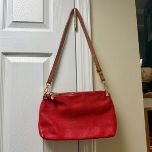 Valentina Pebbled Leather Triple Compartment Crossbody Bag